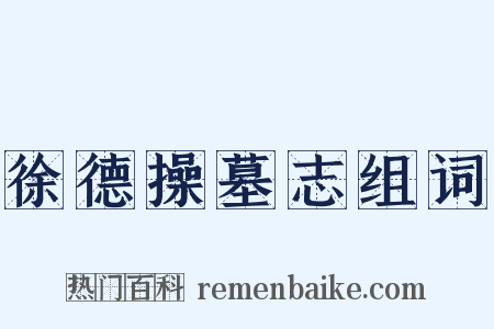 徐德操墓志组词是什么意思的图片